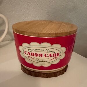 Red Christmas Candy Cane Wishes Jar